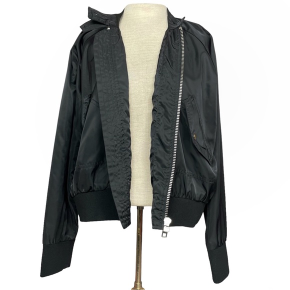 Free People ‘Midnight Bomber’ Full Zip Jacket in Black Size Medium - Picture 7 of 12